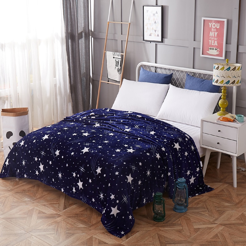 Polyester Blanket with Stars Pattern