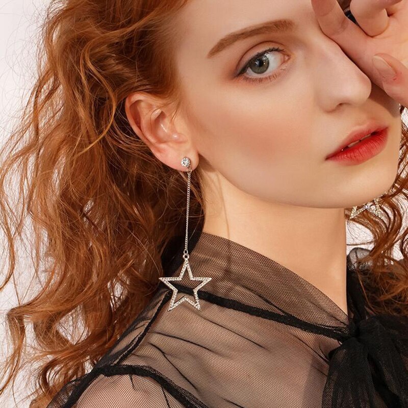 Women's Star Shaped Long Tassel Earrings